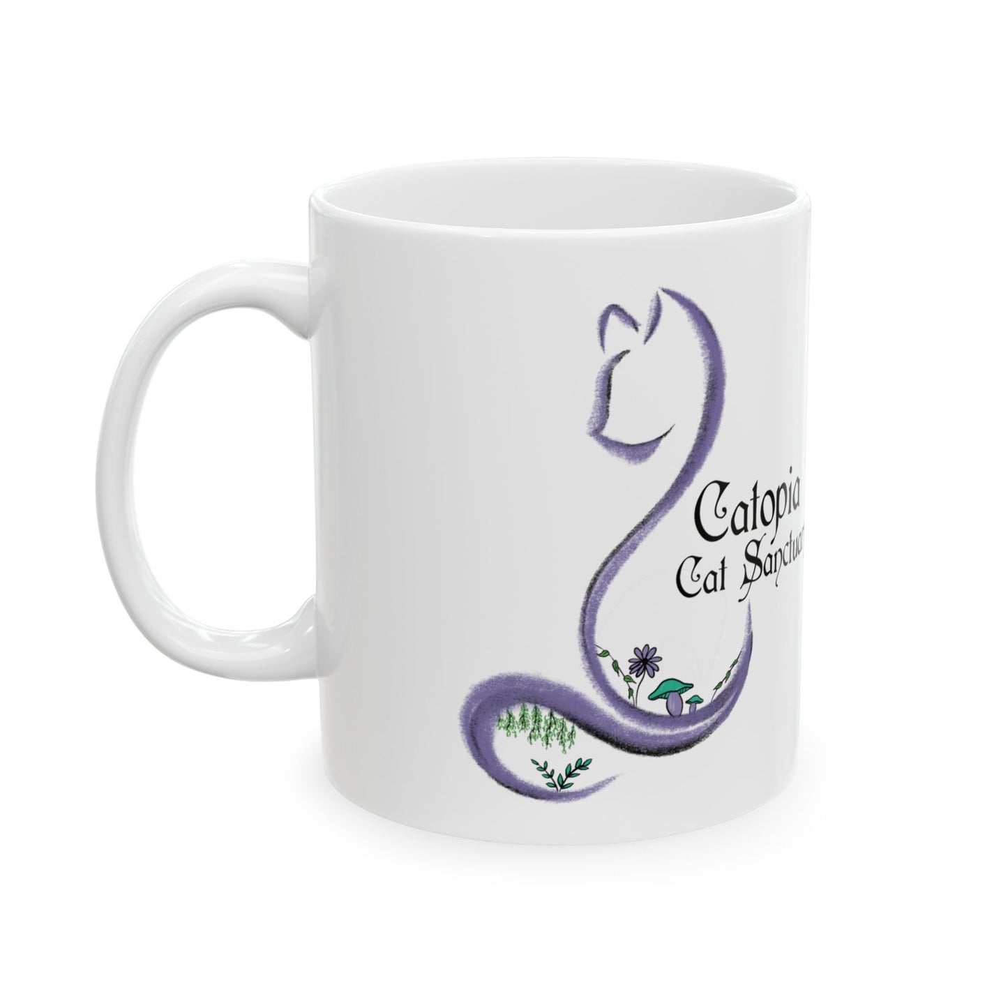 Catopia Cat Sanctuary Ceramic Mug, Modern Logo (11oz)
